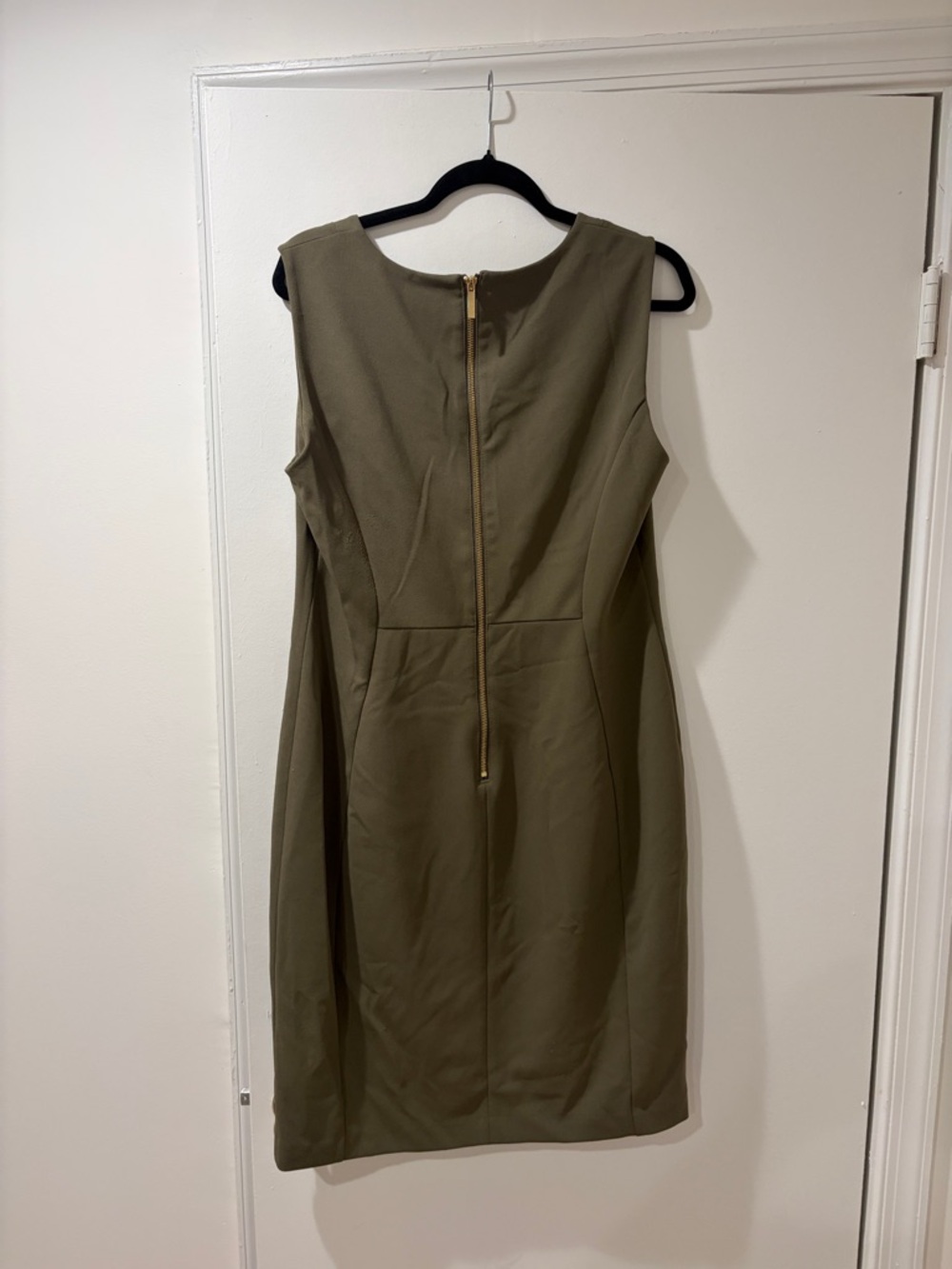 Calvin Klein Olive Green Sleeveless Sheath Dress - Picture 2 of 3